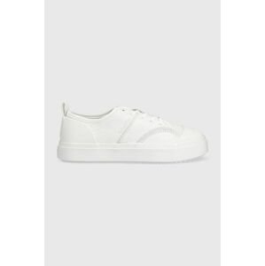 Boty Calvin Klein LOW PROF CUP LACE UP bílá barva, HW0HW01553