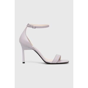 Kožené sandály Calvin Klein GEO STILETTO SANDAL fialová barva, HW0HW01610