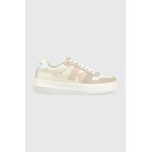 Sneakers boty Calvin Klein Jeans CHUNKY CUPSOLE LACEU béžová barva, YW0YW01046