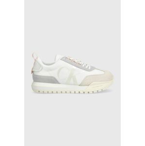 Sneakers boty Calvin Klein Jeans TOOTHY RUNNER LACEUP bílá barva, YW0YW01100