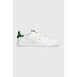 Kožené sneakers boty Tory Burch Double T Howell Court bílá barva, 149728-300