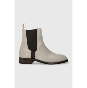 Semišové kotníkové boty Gant Fayy dámské, šedá barva, na plochém podpatku, 27553384.G236