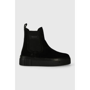 Semišové boty Gant Snowmont dámské, černá barva, na plochém podpatku, zateplené, 27553397.G00
