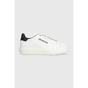 Kožené sneakers boty Love Moschino bílá barva, JA15374G1HIA110A