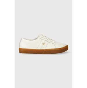 Kožené sneakers boty Lauren Ralph Lauren Janson IV bílá barva, 802916358001