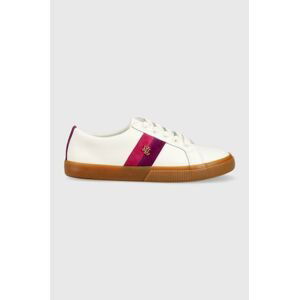 Kožené sneakers boty Lauren Ralph Lauren Janson IV bílá barva, 802912650002