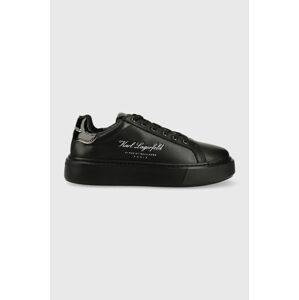 Kožené sneakers boty Karl Lagerfeld MAXI KUP černá barva, KL62223F