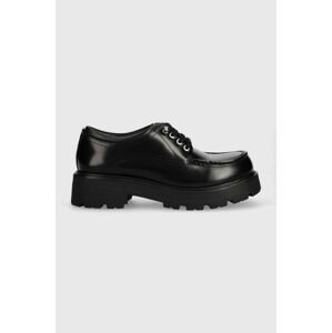 Kožené polobotky Vagabond Shoemakers COSMO 2.0 dámské, černá barva, na platformě, 5649.004.20