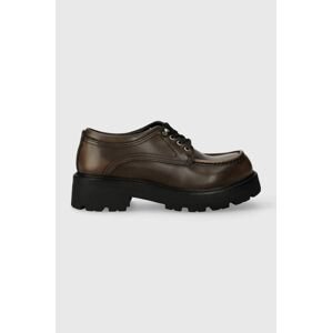 Kožené polobotky Vagabond Shoemakers COSMO 2.0 dámské, hnědá barva, na plochém podpatku, 5649.018.19