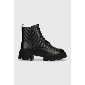 Kožené kotníkové boty Aldo Montrose dámské, černá barva, na plochém podpatku, zateplené, 13672201.MONTROSE