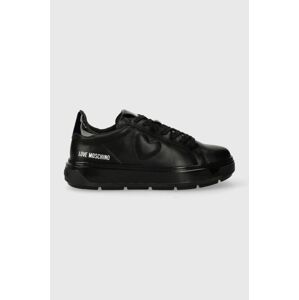 Kožené sneakers boty Love Moschino BOLD40 černá barva, JA15674G0HIA500A