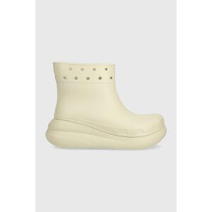 Holínky Crocs Classic Crush Rain Boot dámské, béžová barva, 207946