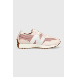 Dětské sneakers boty New Balance GS327MG růžová barva