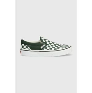 Dětské tenisky Vans UY Classic Slip-On zelená barva