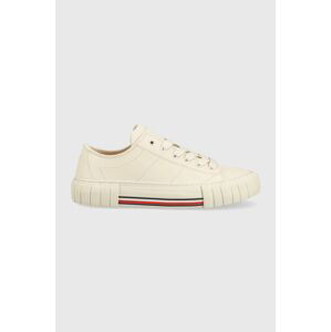 Dětské sneakers boty Tommy Hilfiger béžová barva