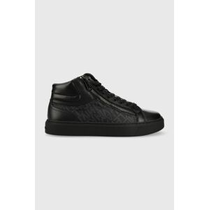 Sneakers boty Calvin Klein HIGH TOP LACE UP W/Z černá barva, HM0HM01046