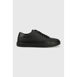 Sneakers boty Calvin Klein LOW TOP LACE UP LTH černá barva, HM0HM01051