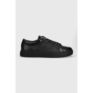 Sneakers boty Calvin Klein LOW TOP LACE UP W/ZI černá barva, HM0HM01059