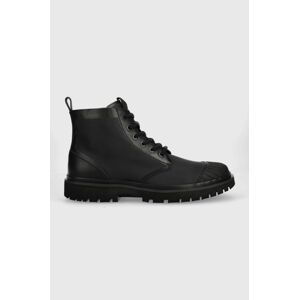 Farmářky Calvin Klein Jeans EVA LACEUP BOOT MID pánské, černá barva, YM0YM00833