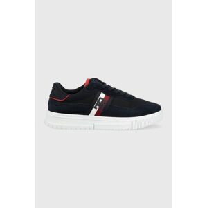 Sneakers boty Tommy Hilfiger SUPERCUP MIX tmavomodrá barva, FM0FM04585