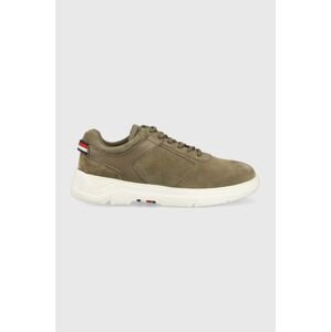 Semišové sneakers boty Tommy Hilfiger CORE HILFIGER SUEDE zelená barva, FM0FM04592