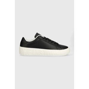 Kožené sneakers boty Tommy Jeans TJM LEATHER OUTSOLE černá barva, EM0EM01213