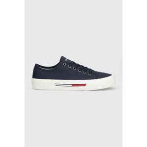 Tenisky Tommy Jeans CANVAS SNEAKER pánské, tmavomodrá barva, EM0EM01299