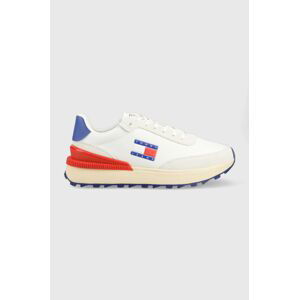 Sneakers boty Tommy Jeans TJM TECH RUNNER MATERIAL bílá barva, EM0EM01300