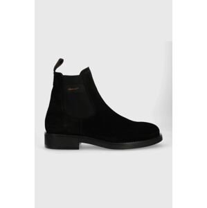 Semišové kotníkové boty Gant Prepdale pánské, černá barva, 27643419.G00