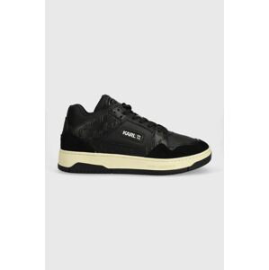 Kožené sneakers boty Karl Lagerfeld KREW černá barva, KL53030