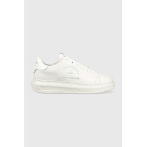 Kožené sneakers boty Karl Lagerfeld KAPRI MENS bílá barva, KL52539