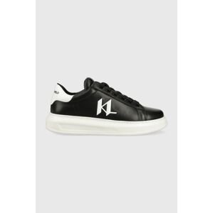 Kožené sneakers boty Karl Lagerfeld KAPRI MENS černá barva, KL52515A