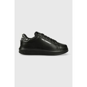 Kožené sneakers boty Karl Lagerfeld KAPRI MENS černá barva, KL52576
