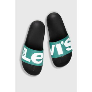 Pantofle Levi's JUNE L pánské, zelená barva, 231548.32