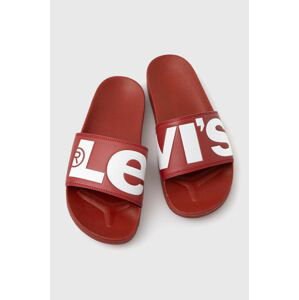 Pantofle Levi's JUNE L pánské, červená barva, 231548.89