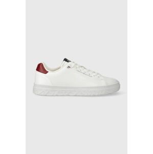 Kožené sneakers boty Tommy Hilfiger COURT THICK CUPSOLE LEATHER bílá barva, FM0FM04830