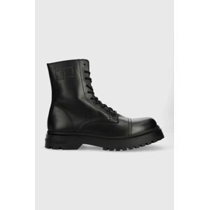 Kožené boty Tommy Jeans TJM CASUAL BOOT pánské, černá barva, EM0EM01244