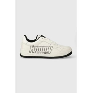 Sneakers boty Tommy Jeans TJM BASKET LOGO bílá barva, EM0EM01257