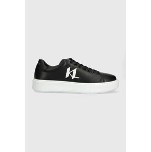 Kožené sneakers boty Karl Lagerfeld MAXI KUP černá barva, KL52215