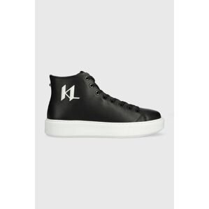 Kožené sneakers boty Karl Lagerfeld MAXI KUP černá barva, KL52265