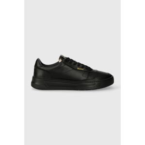 Kožené sneakers boty BOSS Baltimore černá barva, 50502893