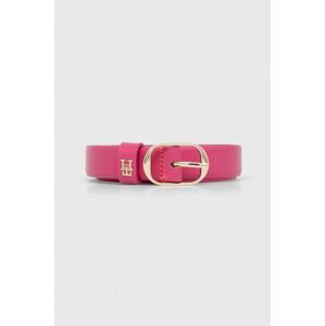 Kožený pásek Tommy Hilfiger dámský, růžová barva