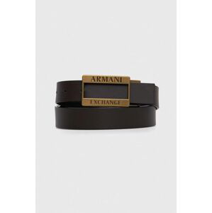 Kožený pásek Armani Exchange pánský, černá barva