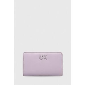 Peněženka Calvin Klein fialová barva