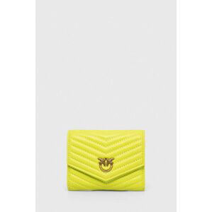 Kožená peněženka Pinko zelená barva