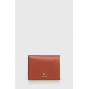 Kožená peněženka Furla oranžová barva