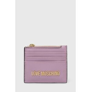 Pouzdro na karty Love Moschino fialová barva