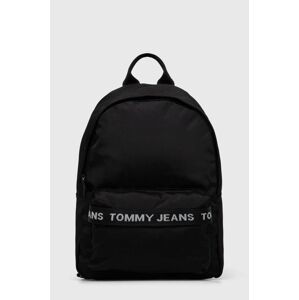 Batoh Tommy Jeans dámský, černá barva, malý, s potiskem