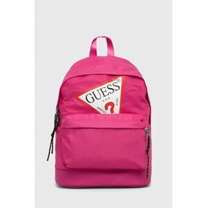 Dětský batoh Guess růžová barva, velký, s potiskem