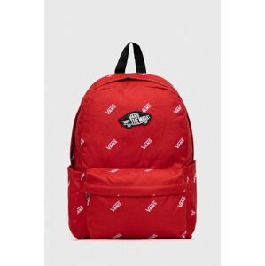 Dětský batoh Vans NEW SKOOL BACKPACK červená barva, malý, vzorovaný